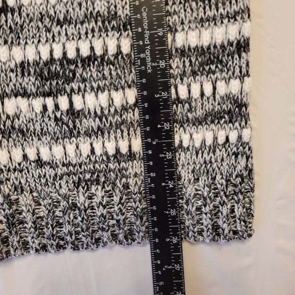 Effeci Creazioni Black White Blended Striped Cable Knit Pullover Sweater Size M - Picture 7 of 11